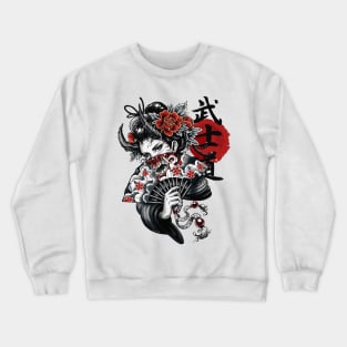 Japanese Popart Geisha Colorful Illustration Crewneck Sweatshirt